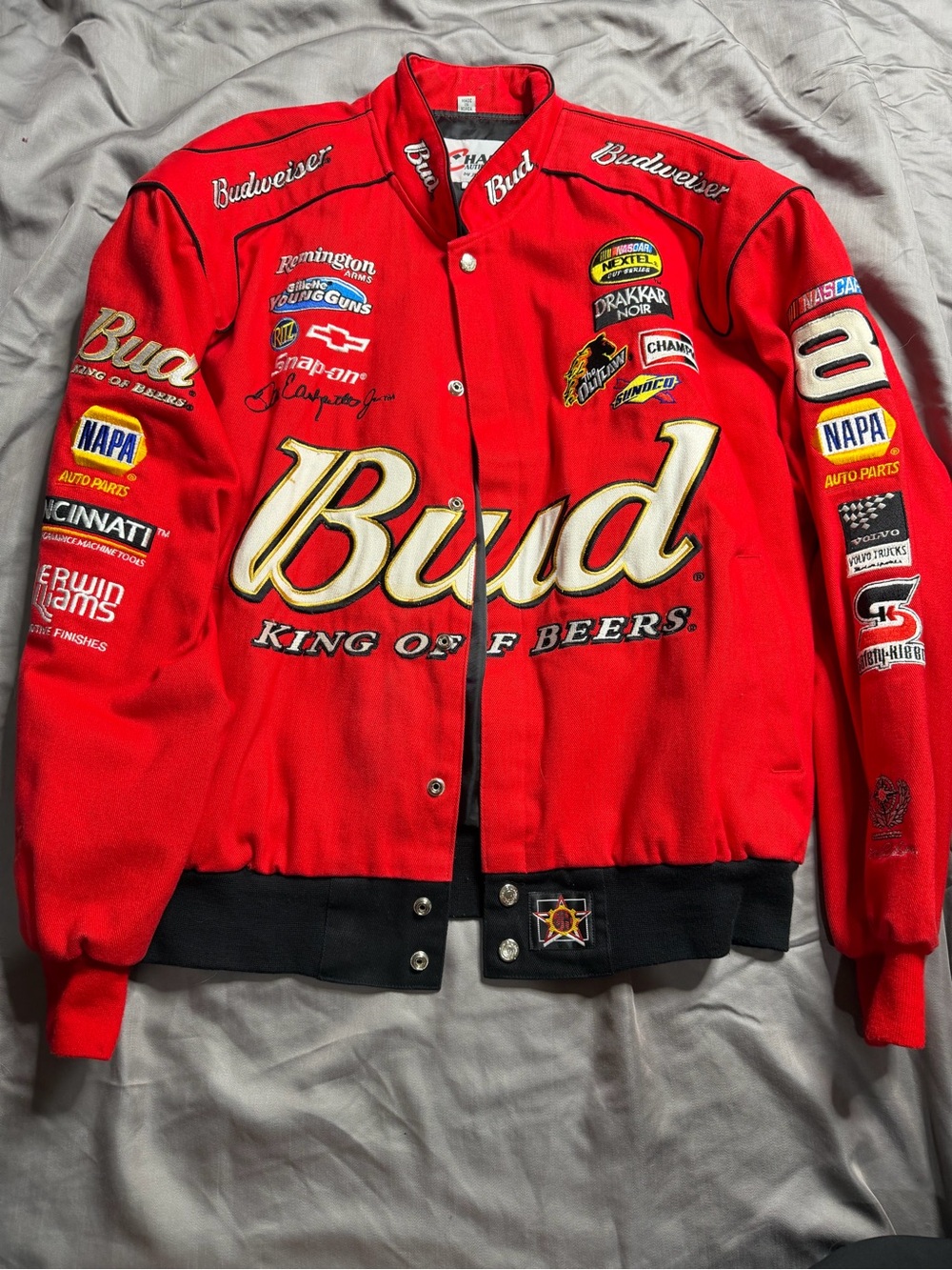 Chase Authentics Red Bud Racing Logo Patch Bomber Jacket